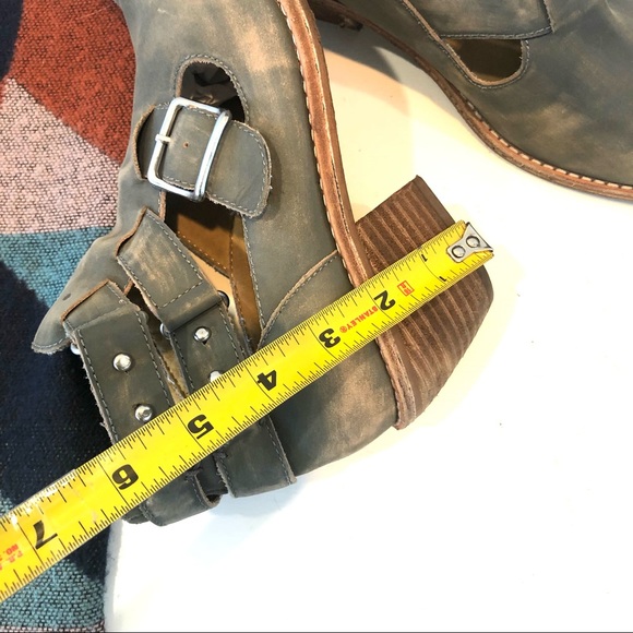 Anthropologie Latigo Potion Distressed Leather Ankle Boots Booties 7.5 Gray. - Picture 12 of 16